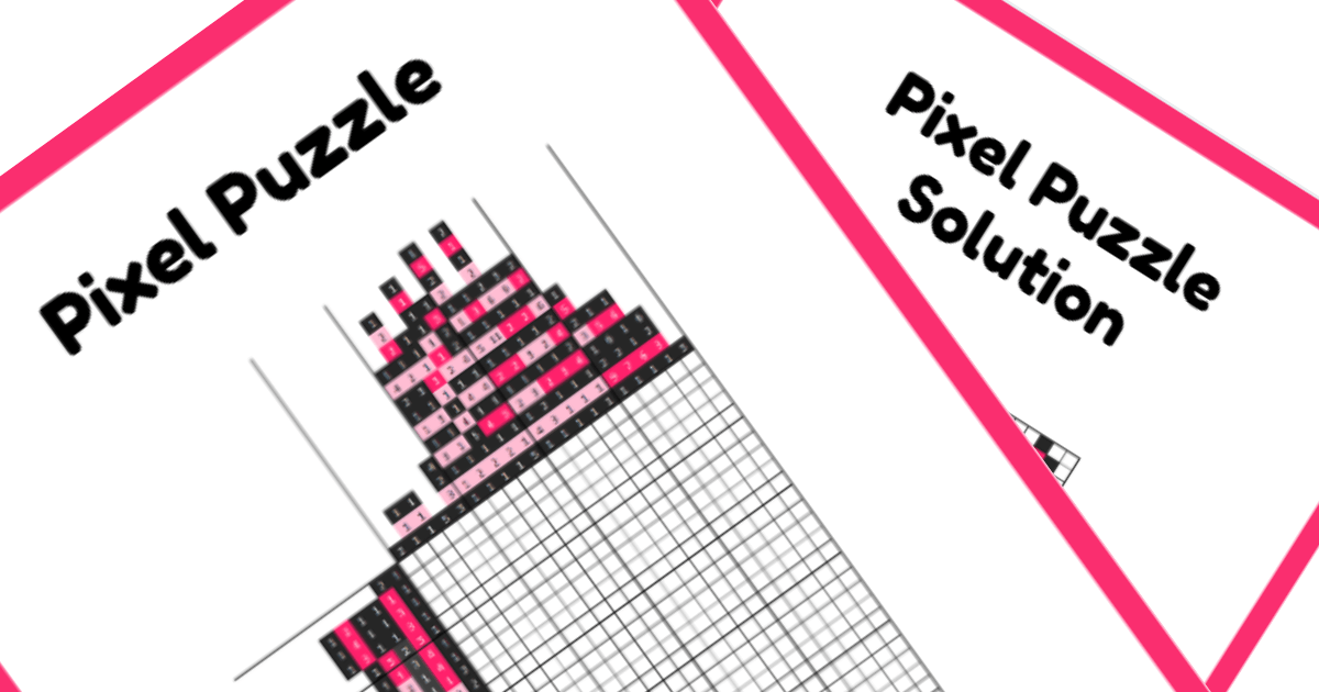 Classic Character Nonogram PDF Puzzle Preview - Piglet