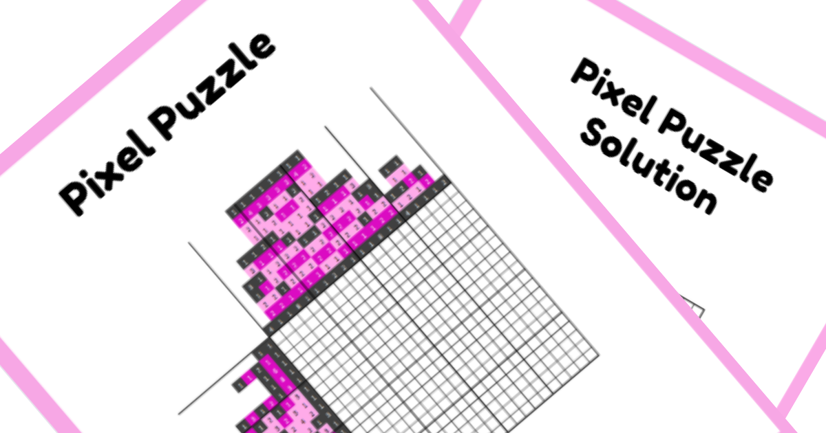 Animated Nonogram PDF Puzzle Preview - Cheshire Cat