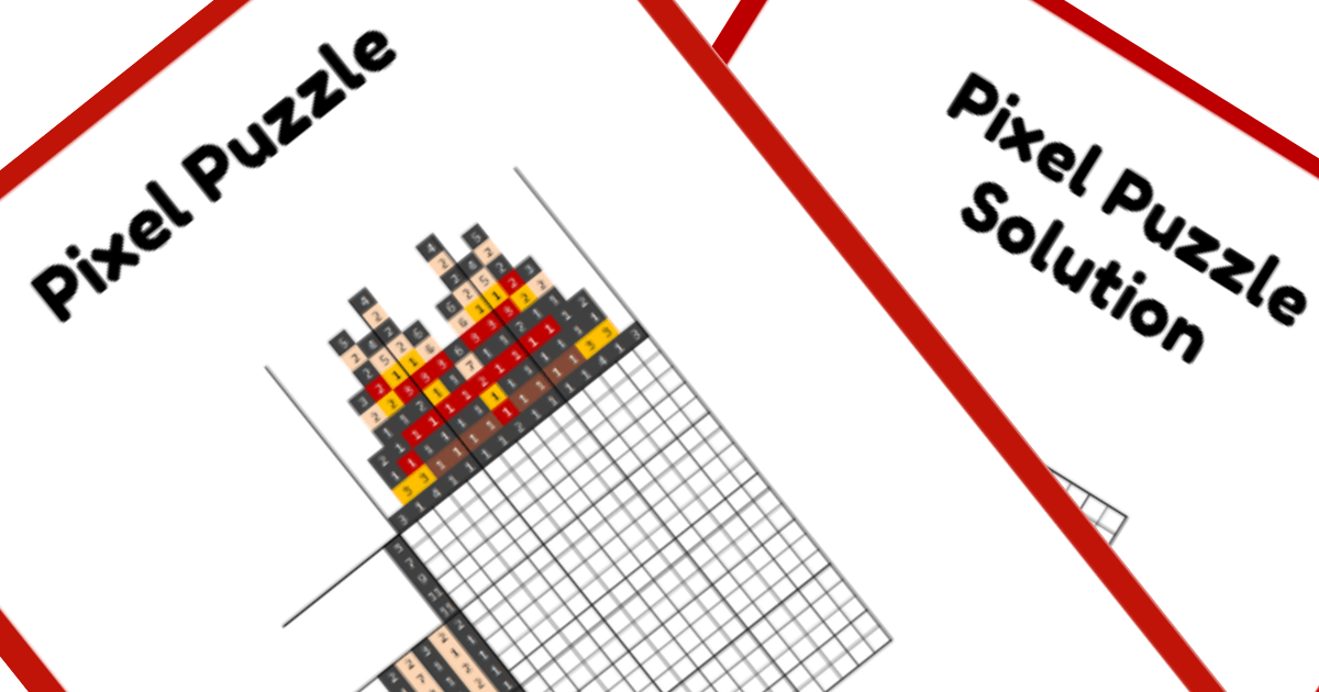 Animated Nonogram PDF Puzzle Preview - Gaston