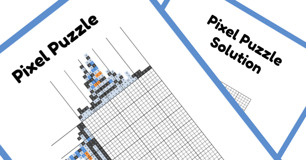 Animated Nonogram PDF Puzzle Preview - Olaf