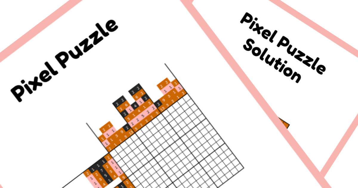 Animated Nonogram PDF Puzzle Preview - Pumbaa
