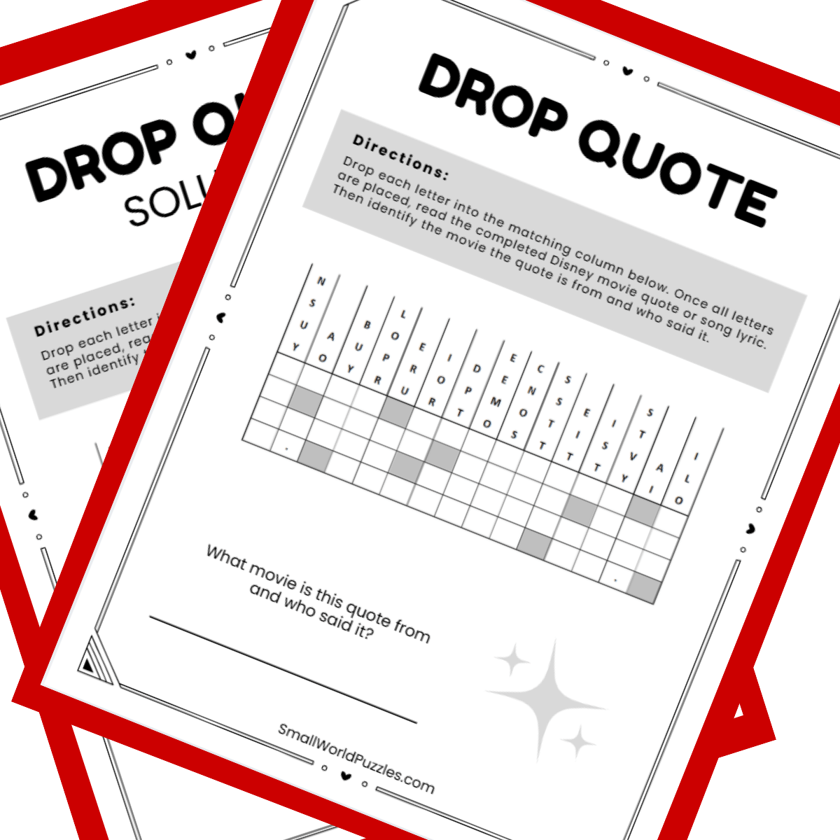 Free Printable Drop Quote Puzzle PDF