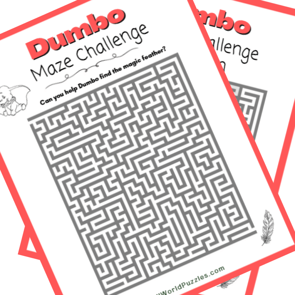 Dumbo Flying Elephant Printable Maze