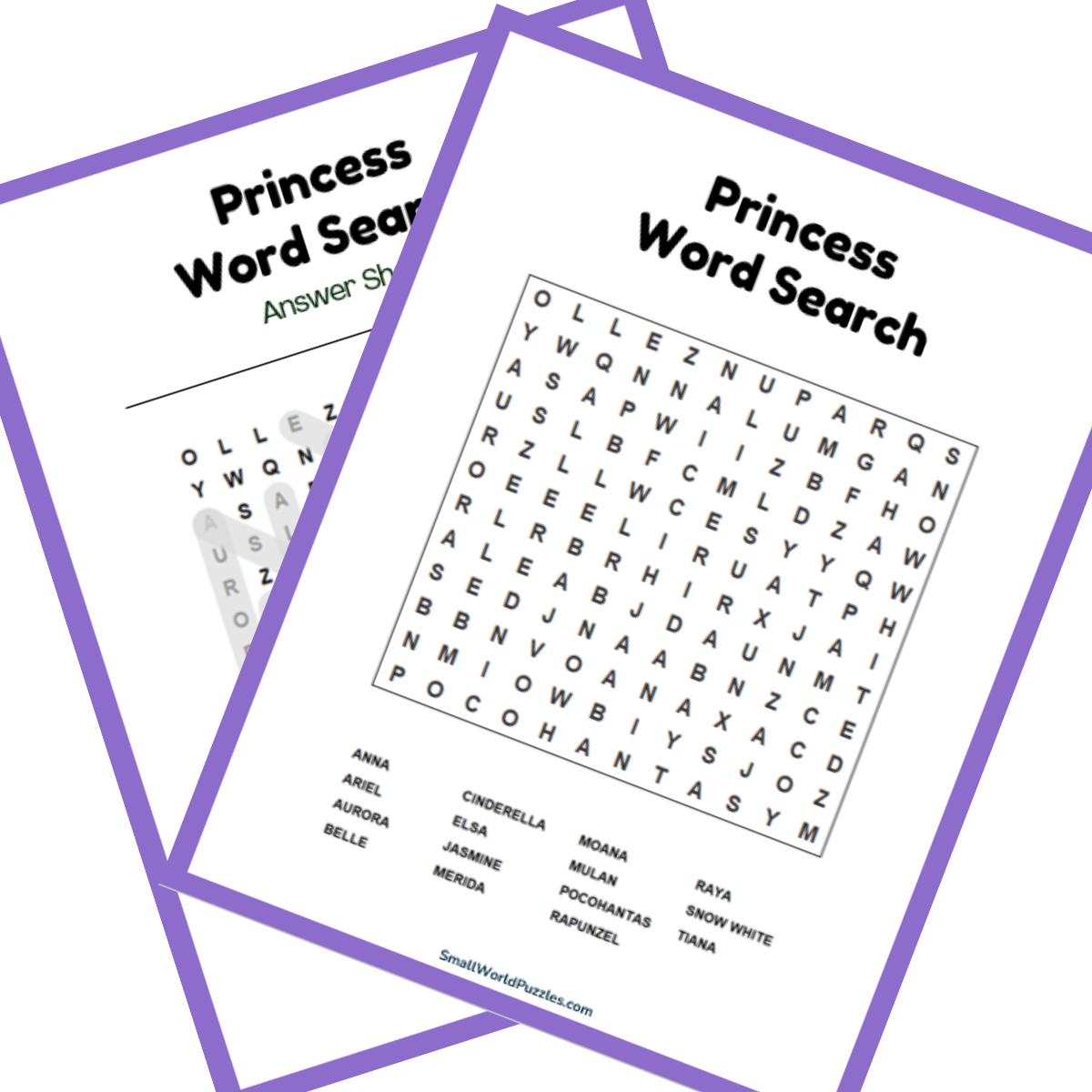Princess Free Printable Word Search Disney