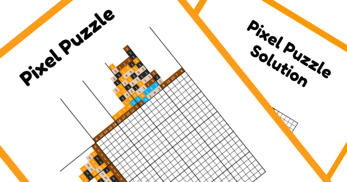 Animated Nonogram PDF Puzzle Preview - Lady