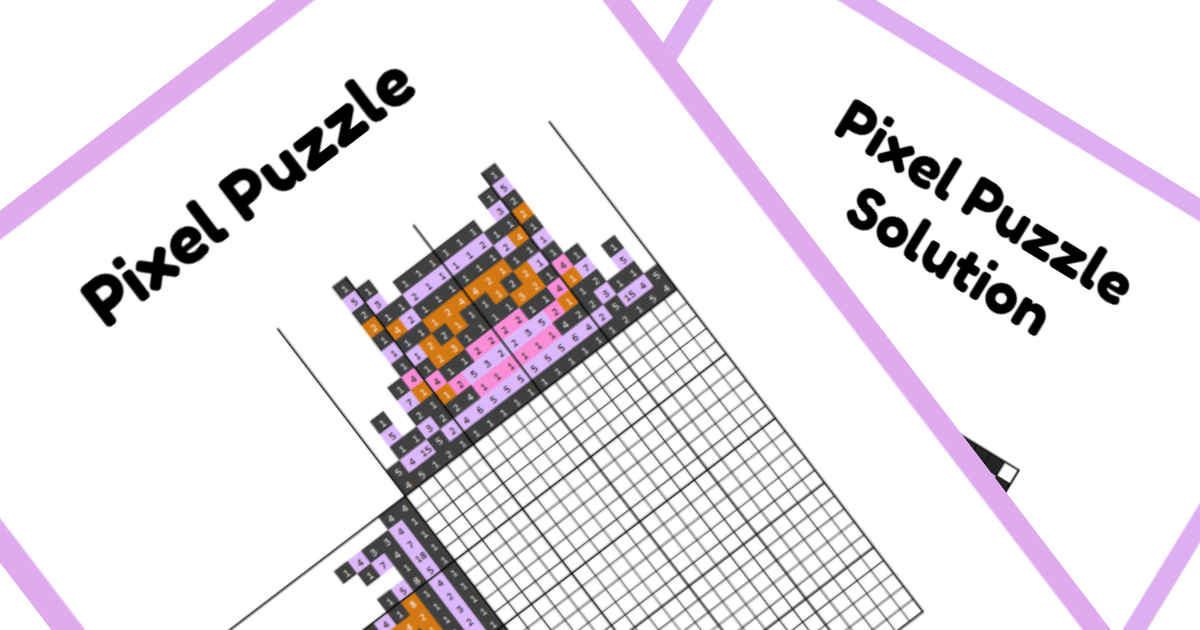 Animated Nonogram PDF Puzzle Preview - Maid Marian