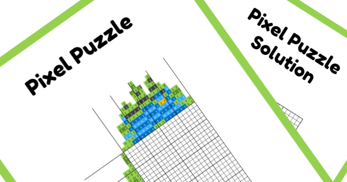 Free Printable PDF Nonogram Puzzle Pixar Alien