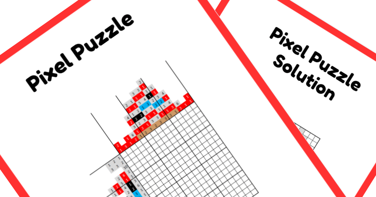 Free Printable PDF Nonogram Puzzle Pixar Forky