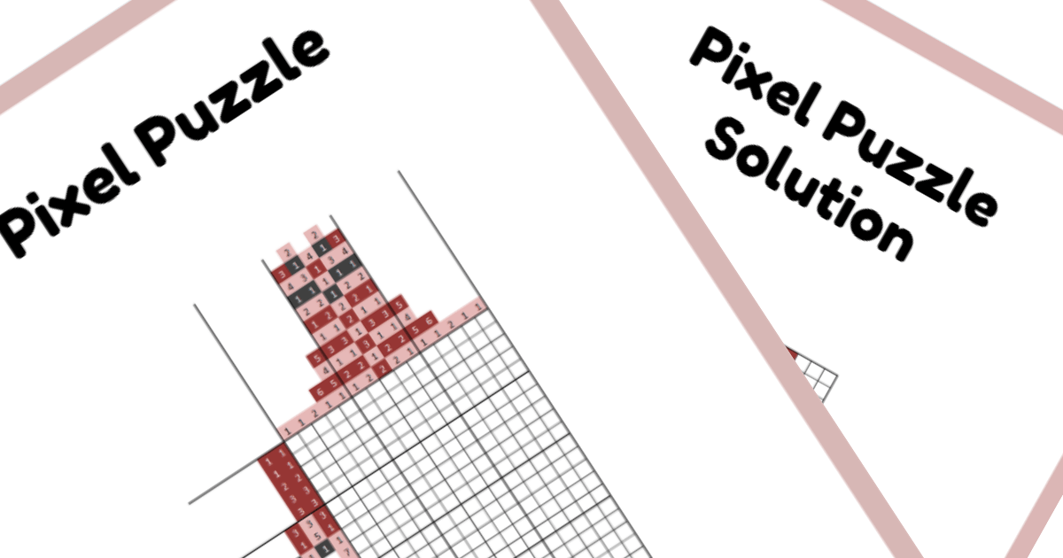 Free Printable PDF Nonogram Puzzle Piglet
