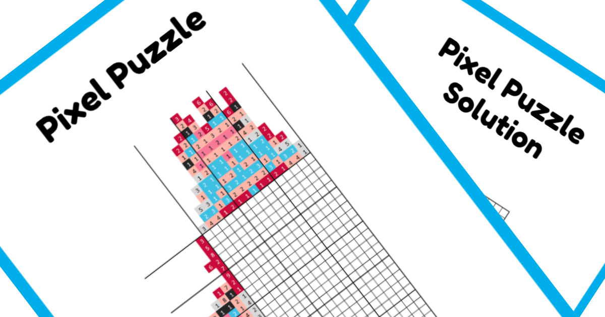 Animated Character Nonogram PDF Puzzle Preview - Smee
