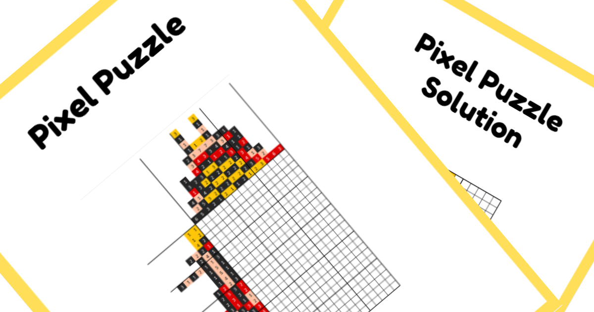 Animated Character Nonogram PDF Puzzle Preview - Queen of Hearts