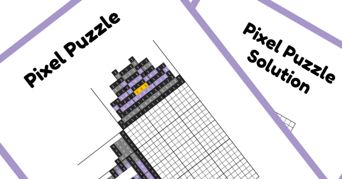 Animated Character Nonogram PDF Puzzle Preview - Ursula