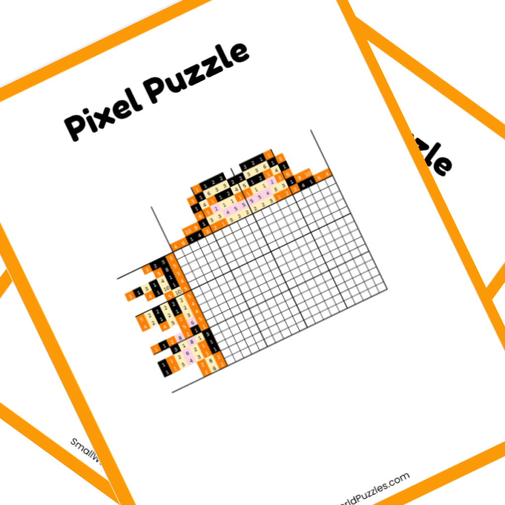 Animated Character Nonogram PDF Puzzle - Tigger Animated Character Nonogram PDF Puzzle - Tigger