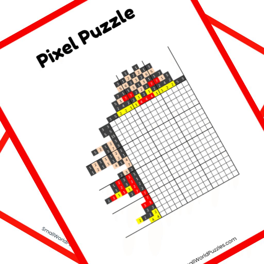 Animated Character Nonogram PDF Puzzle - Mickey Animated Character Nonogram PDF Puzzle - Mickey